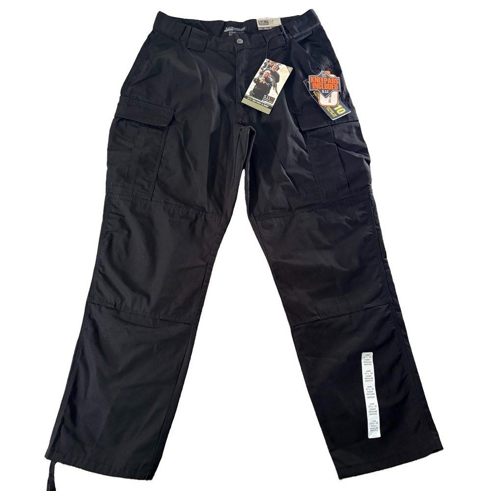 511 Tactical Pants Mens Large Long Black Ripstop Relaxed Fit TDU Cargo Workwear